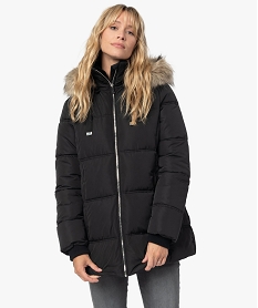 blouson femme matelasse avec capuche amovible noirB013701_1