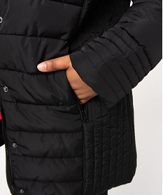 manteau femme grande taille matelasse avec col double noirB013801_2