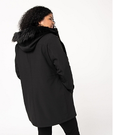 manteau femme a capuche fantaisie et details metalliques noirB015101_3
