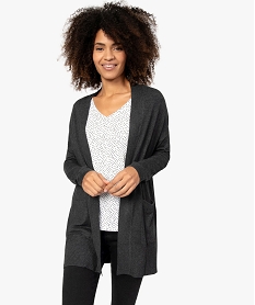 GEMO Gilet femme coupe longue porté ouvert Gris