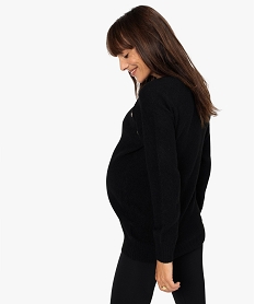 pull femme special grossesse avec encolure boutonnee noirB018701_3