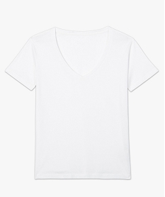 tee-shirt femme a col v et manches courtes blanc t-shirts manches courtesB024301_4