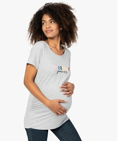 GEMO Tee-shirt de grossesse imprimé Gris