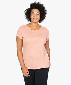 GEMO Tee-shirt femme grande taille à manches courtes à motifs Imprimé