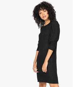 GEMO Robe femme en maille fine chinée Gris