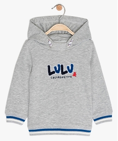 GEMO Sweat bébé garçon molletonné avec capuche - Lulu Castagnette Gris