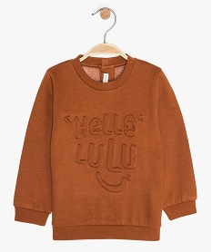 GEMO Sweat bébé garçon imprimé en relief - Lulu Castagnette Orange