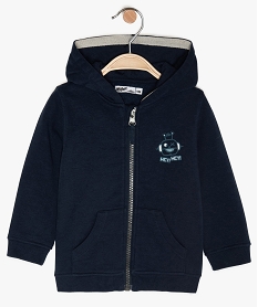 GEMO Sweat bébé garçon avec capuche et fermeture zippée Bleu