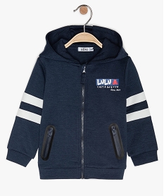 GEMO Sweat bébé garçon zippé en jersey doublé - Lulu Castagnette Bleu