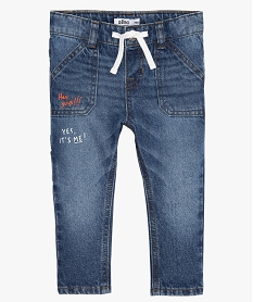 jean bebe garcon avec ceinture ajustable par cordon bleu jeansB040101_1