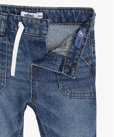 jean bebe garcon avec ceinture ajustable par cordon bleu jeansB040101_2