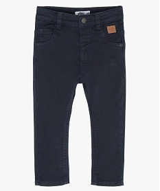 GEMO Pantalon bébé garçon coupe slim en toile extensible navy