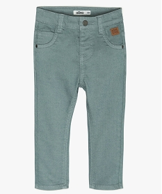 GEMO Pantalon bébé garçon coupe slim en toile extensible Gris