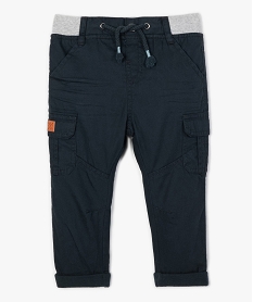 GEMO Pantalon coupe cargo doublé avec taille élastique bébé garçon Bleu