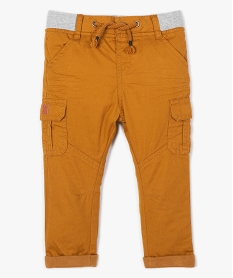 GEMO Pantalon coupe cargo doublé avec taille élastique bébé garçon Brun