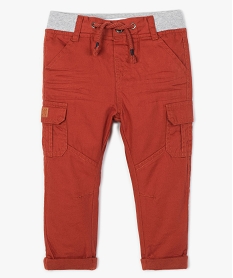GEMO Pantalon coupe cargo doublé avec taille élastique bébé garçon Rouge