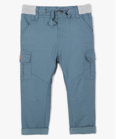 GEMO Pantalon coupe cargo doublé avec taille élastique bébé garçon Bleu