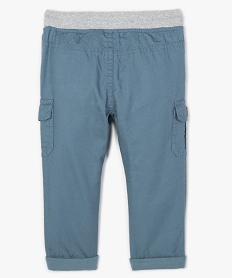pantalon coupe cargo double avec taille elastique bebe garcon bleu pantalonsB041001_2