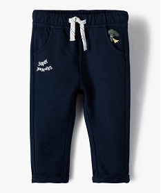 GEMO Pantalon bébé garçon en maille Bleu