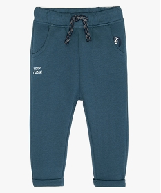 GEMO Pantalon bébé garçon en maille bleu chine