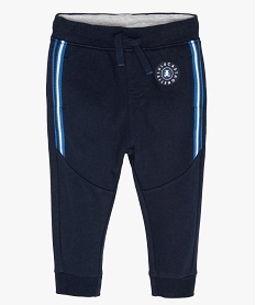 pantalon de jogging bebe garcon avec bandes rayees – lulu castagnette bleuB043301_1
