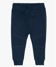 GEMO Pantalon bébé garçon avec empiècements fantaisie sur les genoux Bleu