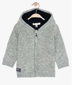 GEMO Gilet bébé garçon doublé avec capuche - Lulu Castagnette Gris