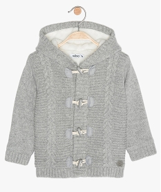 GEMO Gilet bébé garçon doublé velours avec capuche orange chine
