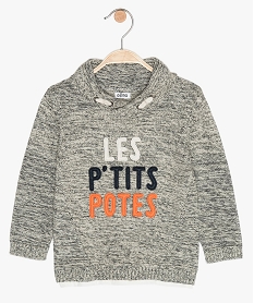 pull bebe garcon brode en maille chinee beigeB045901_1