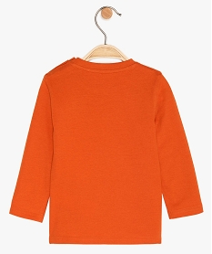 tee-shirt bebe garcon imprime fantaisie orange tee-shirts manches longuesB046601_2