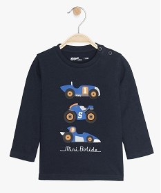 tee-shirt bebe garcon imprime fantaisie bleuB046801_1