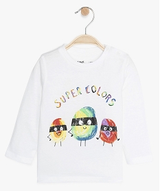 GEMO Tee-shirt bébé garçon imprimé fantaisie Blanc