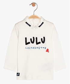 GEMO Tee-shirt bébé garçon à manches longues – Lulu Castagnette Blanc