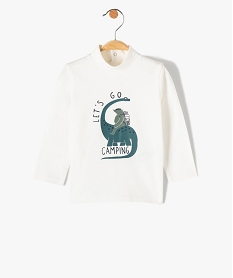 GEMO Tee-shirt bébé garçon à manches longues et col roulé inscription fantaisie argente
