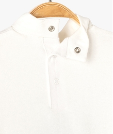 tee-shirt bebe garcon a manches longues et col roule inscription fantaisie blanc tee-shirts manches longuesB048501_3
