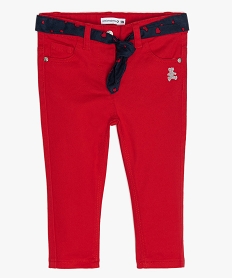 GEMO Pantalon bébé fille slim stretch - Lulu Castagnette Rouge