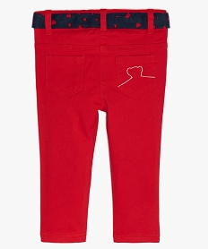 pantalon bebe fille slim stretch - lulu castagnette rouge pantalonsB052401_3