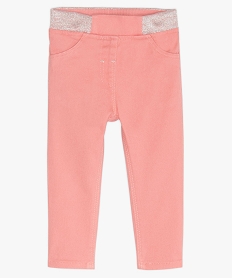 GEMO Jegging bébé fille à taille réglable et ceinture pailletée Rose