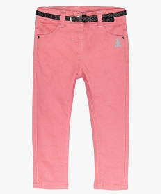 GEMO Pantalon bébé fille slim stretch - Lulu Castagnette Rose