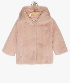 manteau bebe fille a capuche doux et chaud roseB053101_1