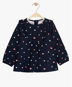 blouse bebe fille a manches longues motif cours - lulu castagnette bleuB053501_1