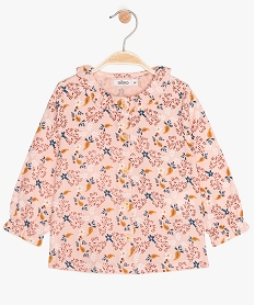 GEMO Blouse bébé fille fleurie à col volantée et boutons Multicolore