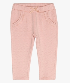 GEMO Pantalon bébé fille en maille molletonnée à paillettes Rose