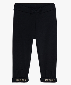GEMO Pantalon bébé fille en maille avec bas de jambe fantaisie Gris