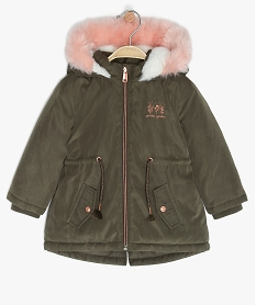 parka bebe fille a doublure fourrure imitation et details brillants vertB055901_1