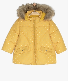 parka bebe fille a pois et doublure polaire jauneB056101_1