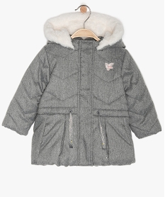 GEMO Parka bébé fille à doublure peluche et détails pailletés Gris