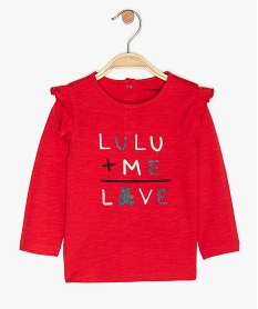 tee-shirt bebe fille a manches longues – lulu castagnette rouge tee-shirts manches longuesB058301_1