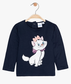 tee-shirt bebe fille a manches longues imprime - disney animals les artistochats bleuB058801_1