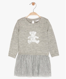 robe bebe fille brillante effet 2-en-1 - lulu castagnette gris robesB059901_1